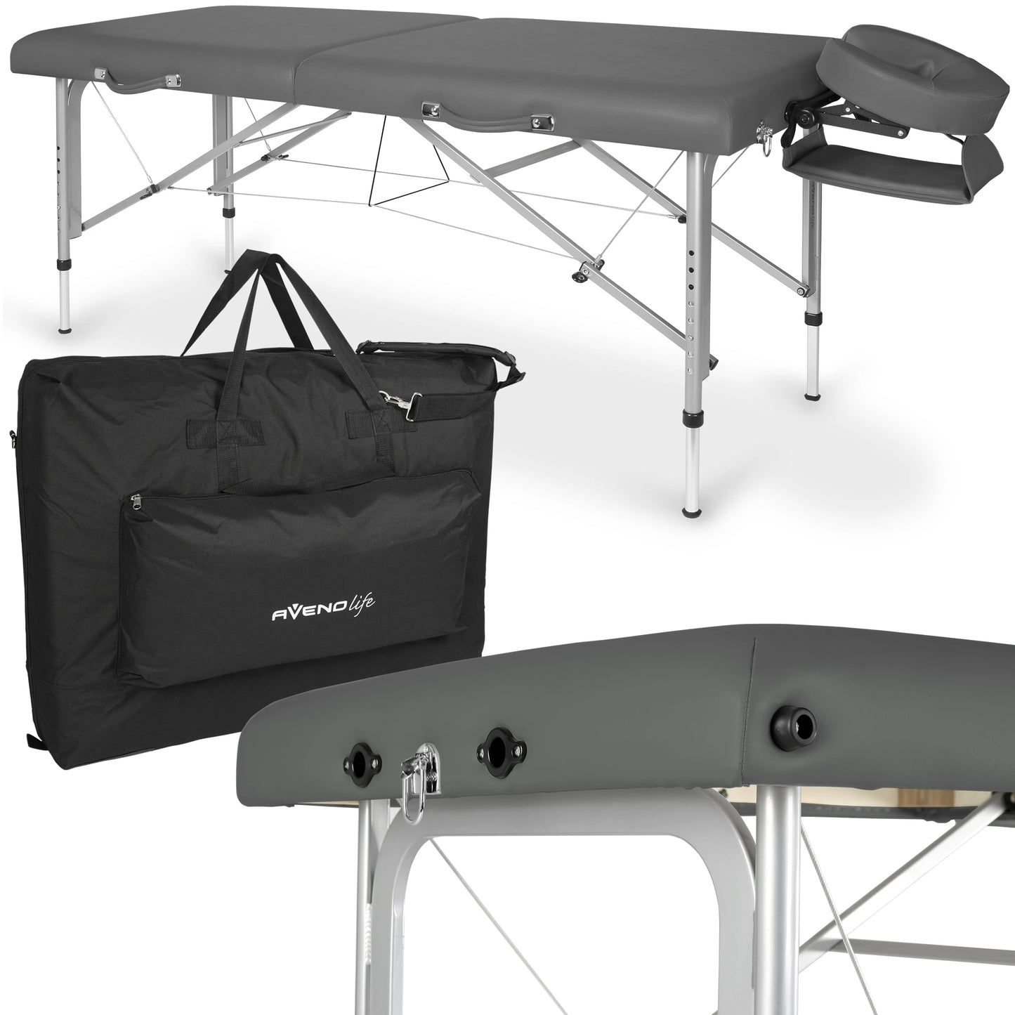 Bärbar massagebänk Altus 70 Soft Touch K622 Charcoal