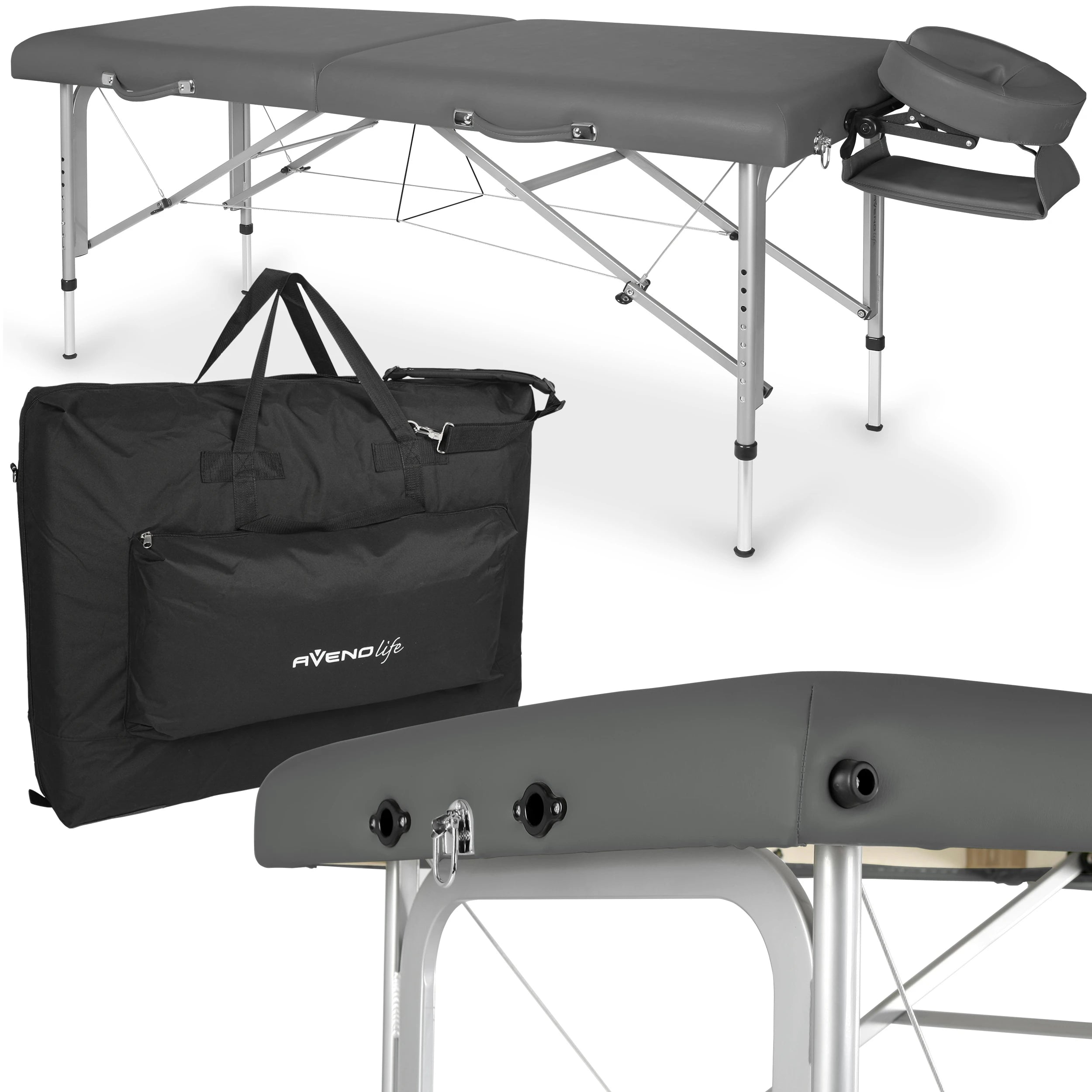Bärbar massagebänk Altus 70 Soft Touch K622 Charcoal