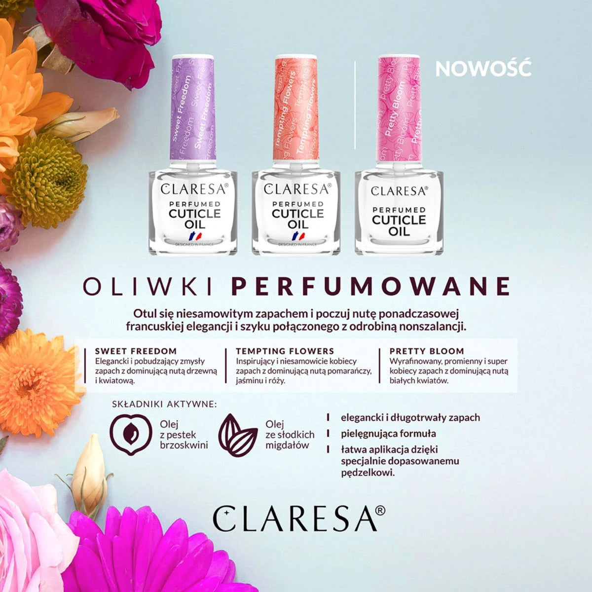 CLARESA Cuticle and Nail Oil Pretty Bloom, 5ml
