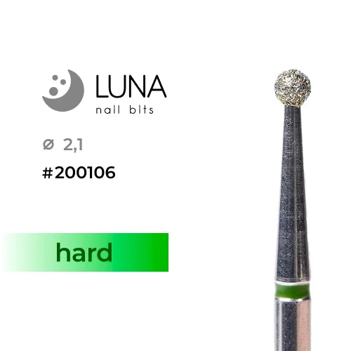 Diamond Nail Drill Bit Ball 2.1 mm, Green (Coarse)