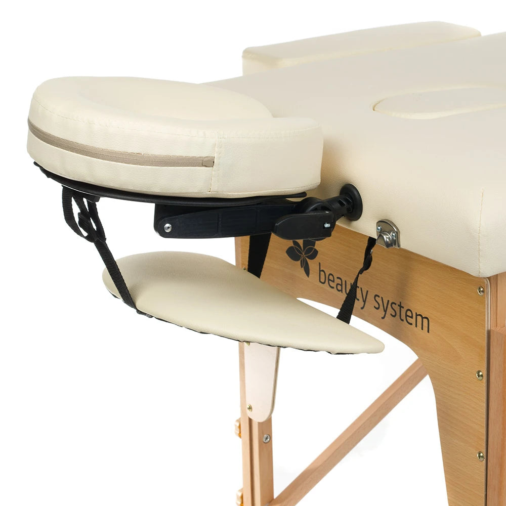 Folding massage table COMFORT 10, cream