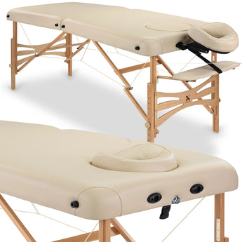 Panda 70 Comfort bärbar massagebänk med ansiktshål Vinyl Flex K033 Beige