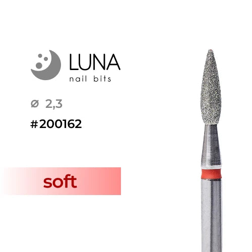 Luna Bits Diamantborr Flame 2,3-8, Röd, Fin