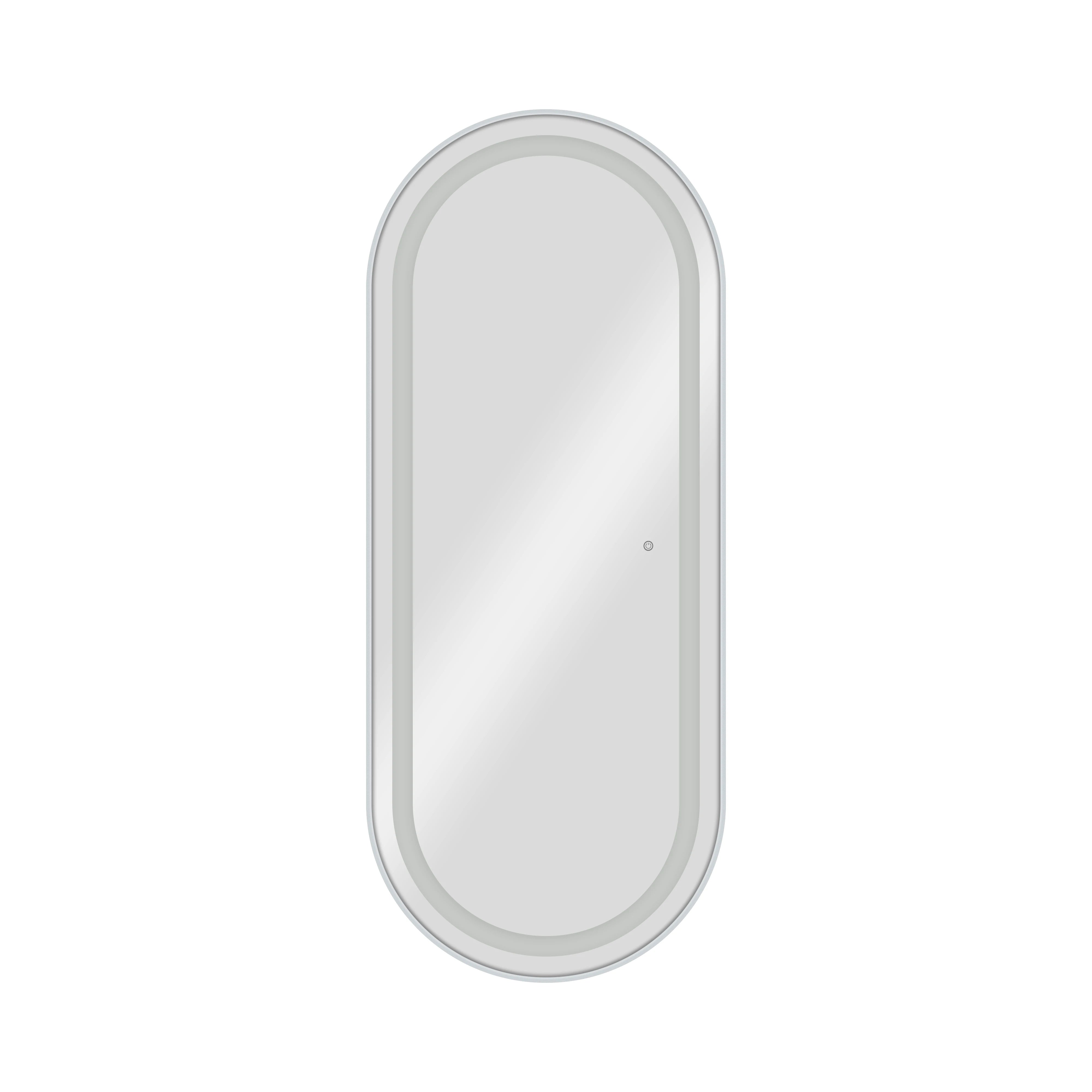 BLISS mirror with LED lighting, silver