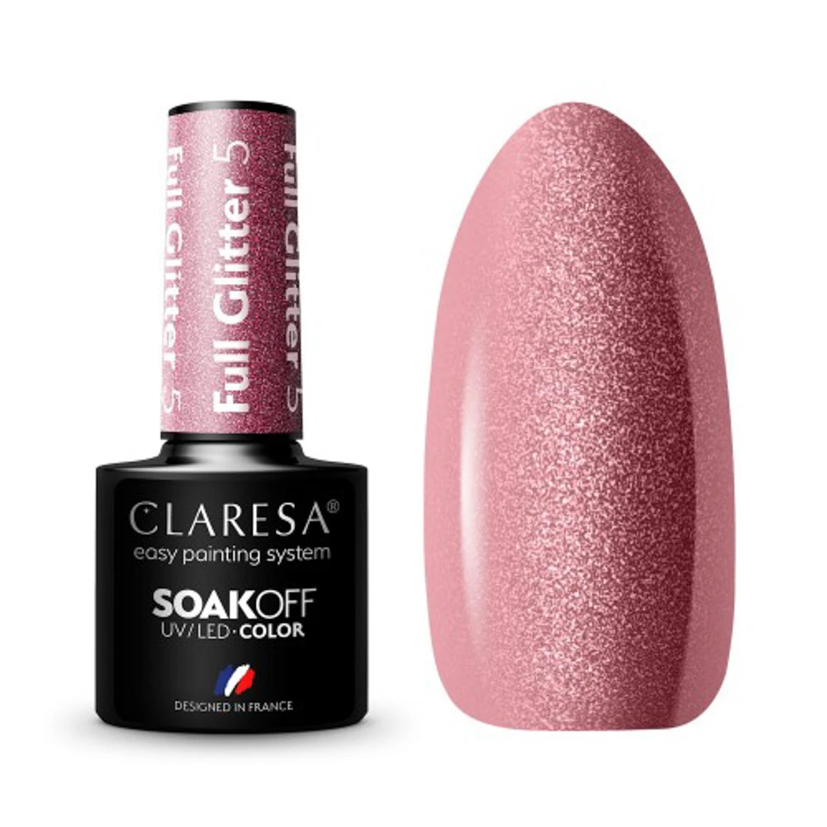CLARESA Hybrid nail polish Full Glitter 5, 5 g