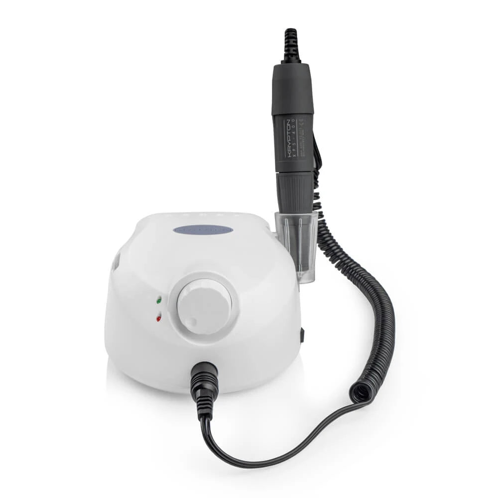 Nail Drill KRYPTON XPS-400 WHITE/PURPLE at 65 W and 40,000 rpm. for manicure and pedicure
