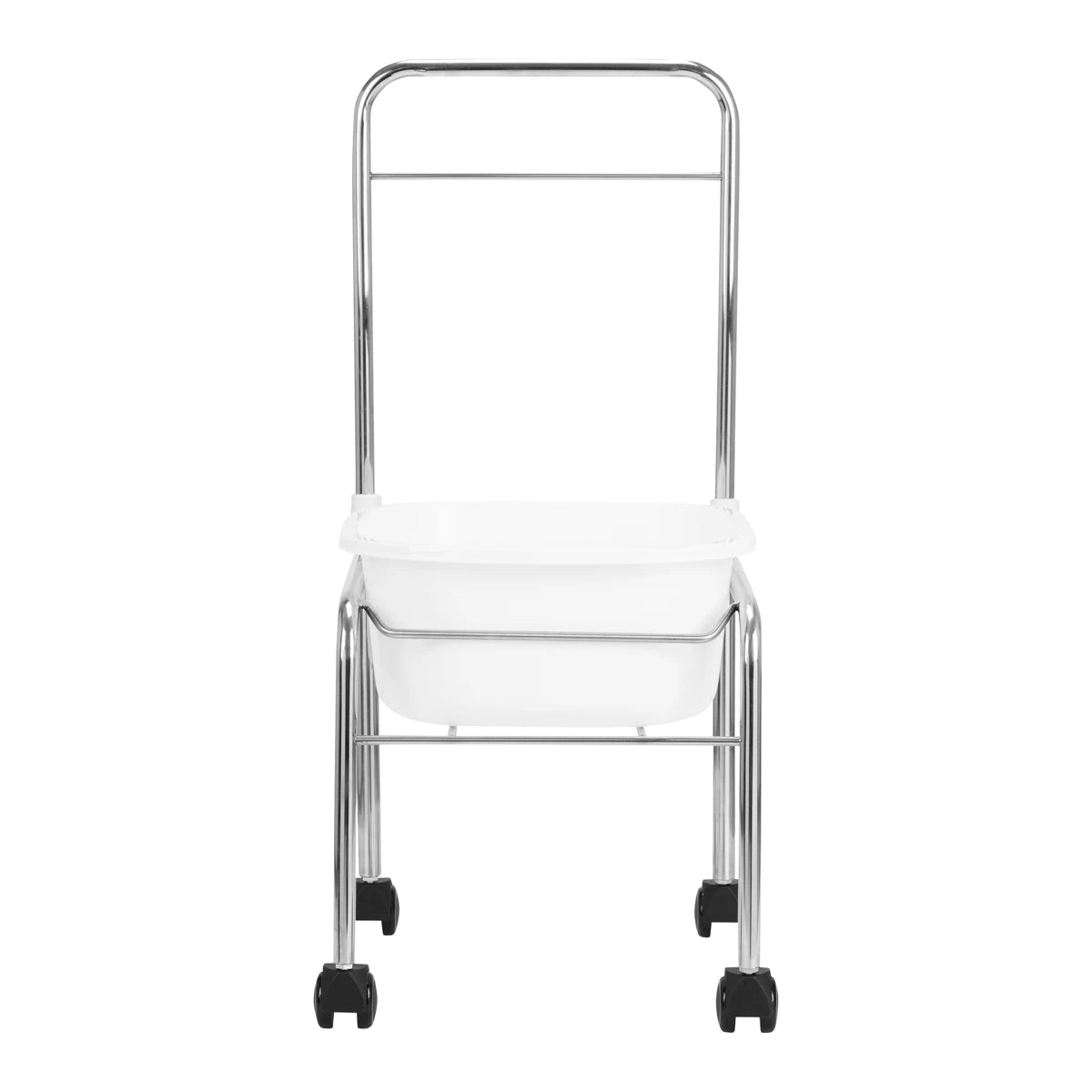 Pedicure tray on wheels, chrome