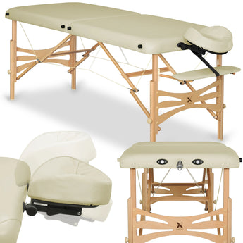 Panda Light Wood 70 Vinyl Flex K020 bärbar massagebänk, Ivory