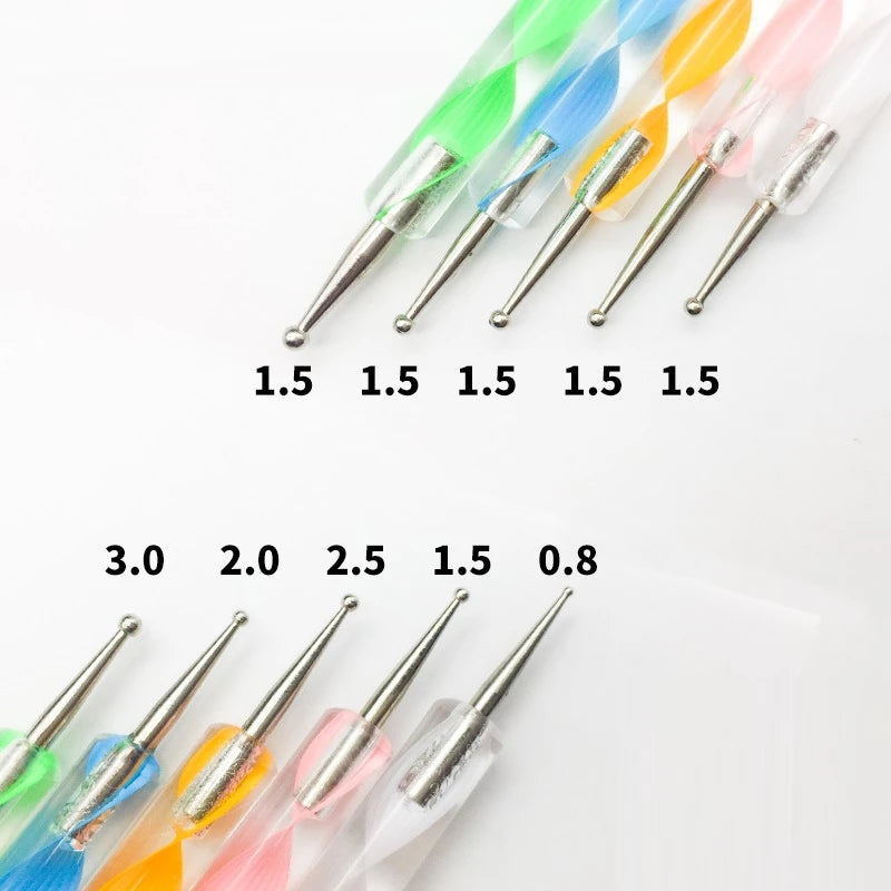 ABA GROUP Dots, set of 5, nagelskulpteringsverktyg