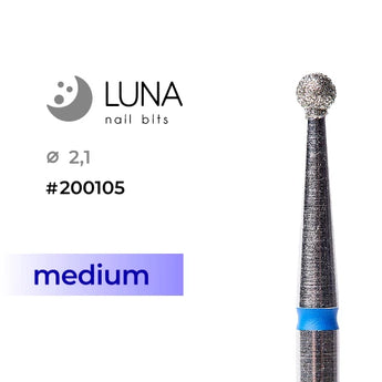 Luna Bits Diamantborr Ball 2,1 mm, Medium Grit, Blå