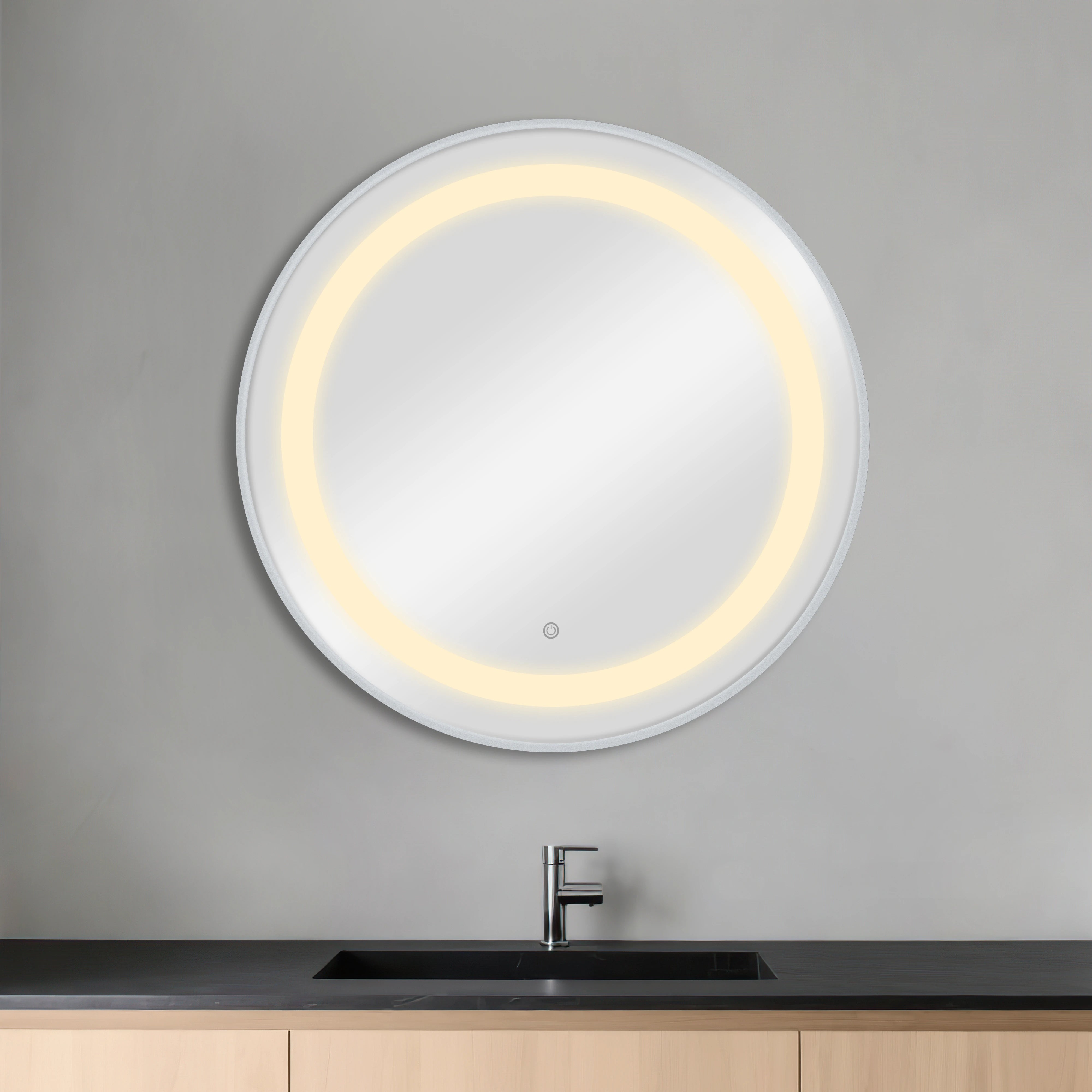 Round Hair Styling Stand with LED Light BREE SILVER