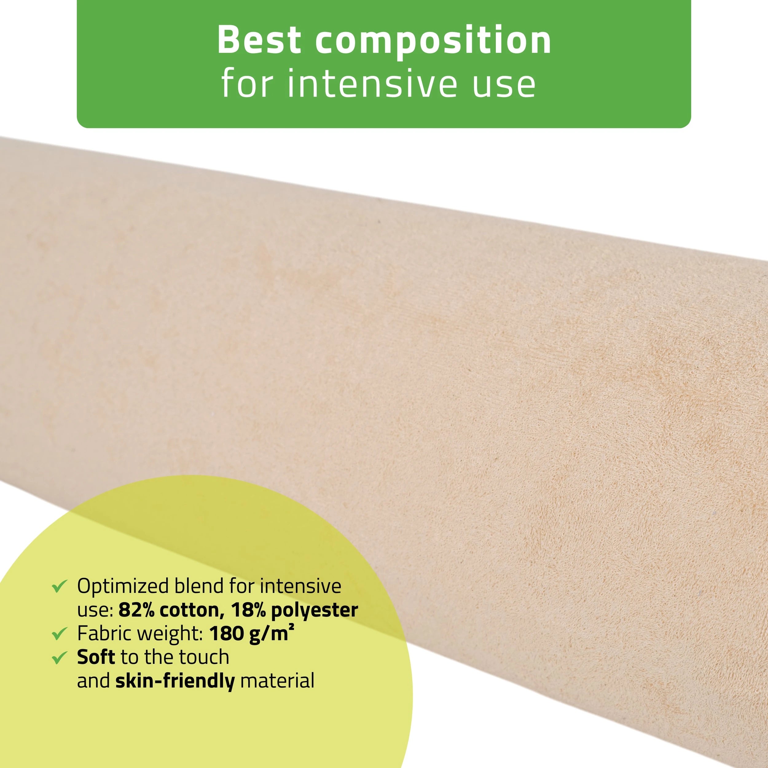 Frottékudde med elastisk band för kudde, 15 × 60 cm creamy latte