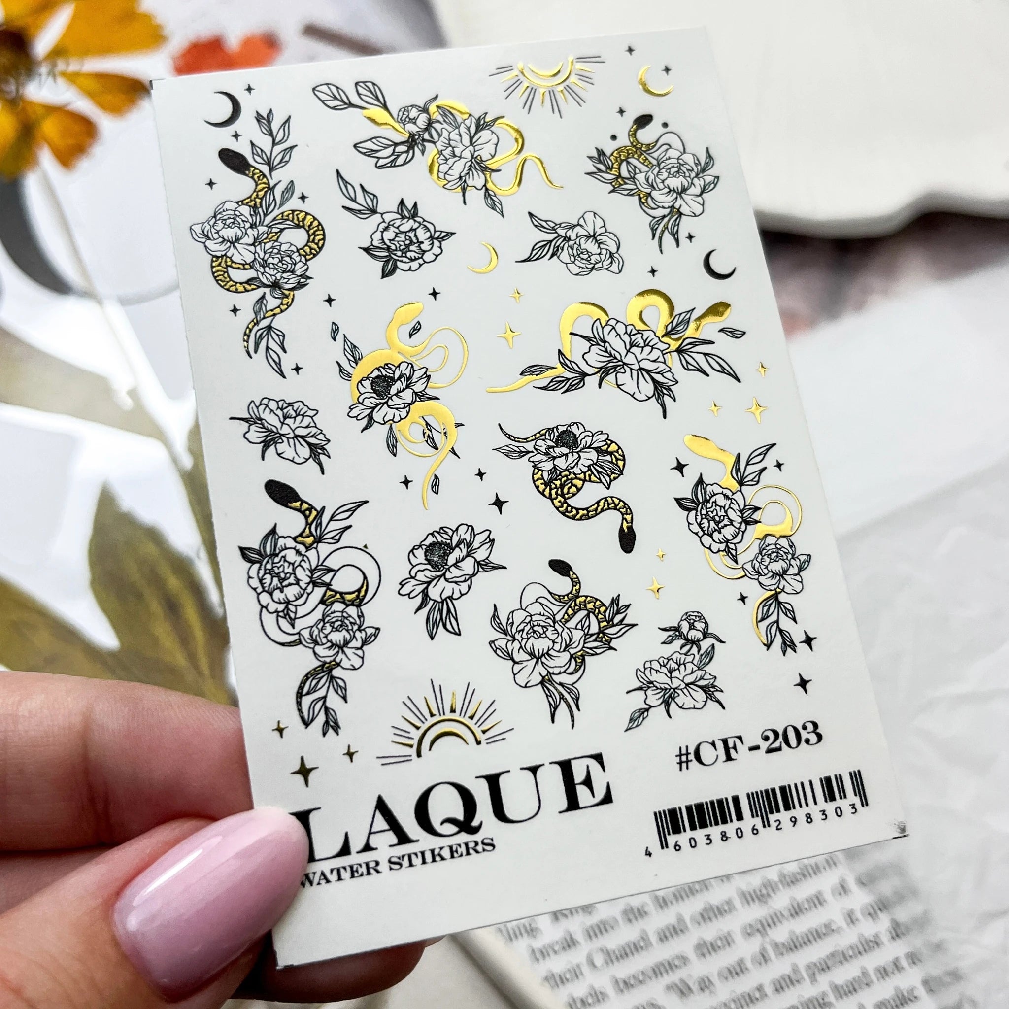 LAQUE Nail Slider design #CF-203 GOLD