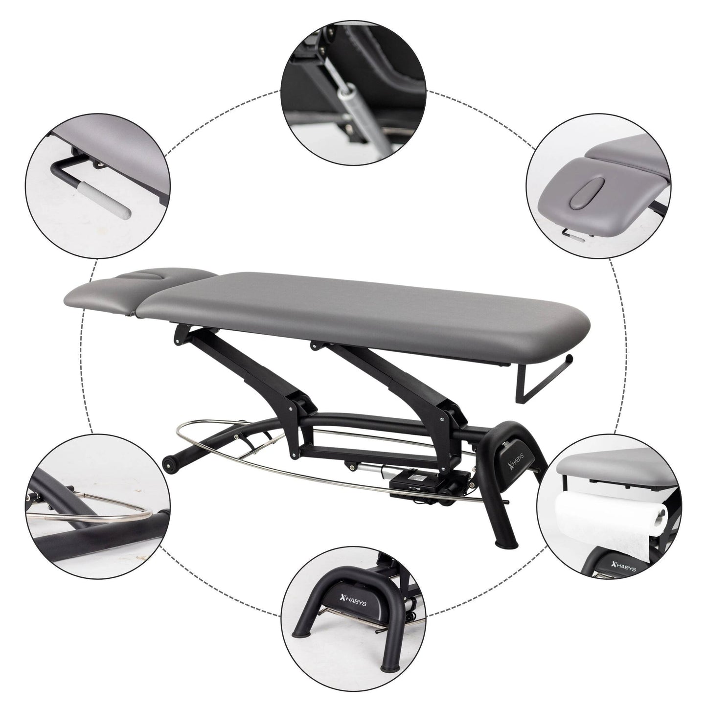 Stationary massage table Agila 2 Soft Touch K622 Gray