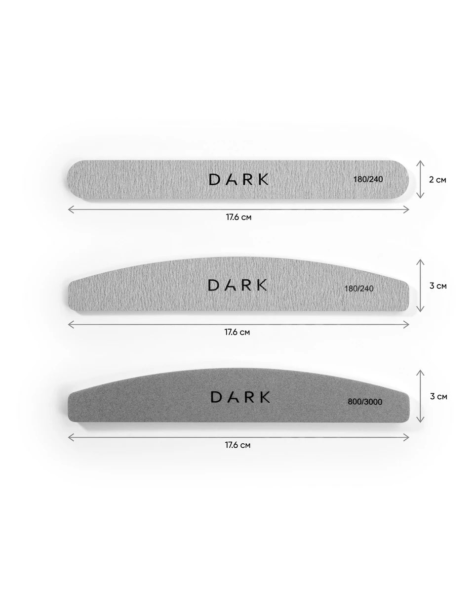 DARK by Rior Filset - halvmåne på skum grå, 25 st (180/240 körning)