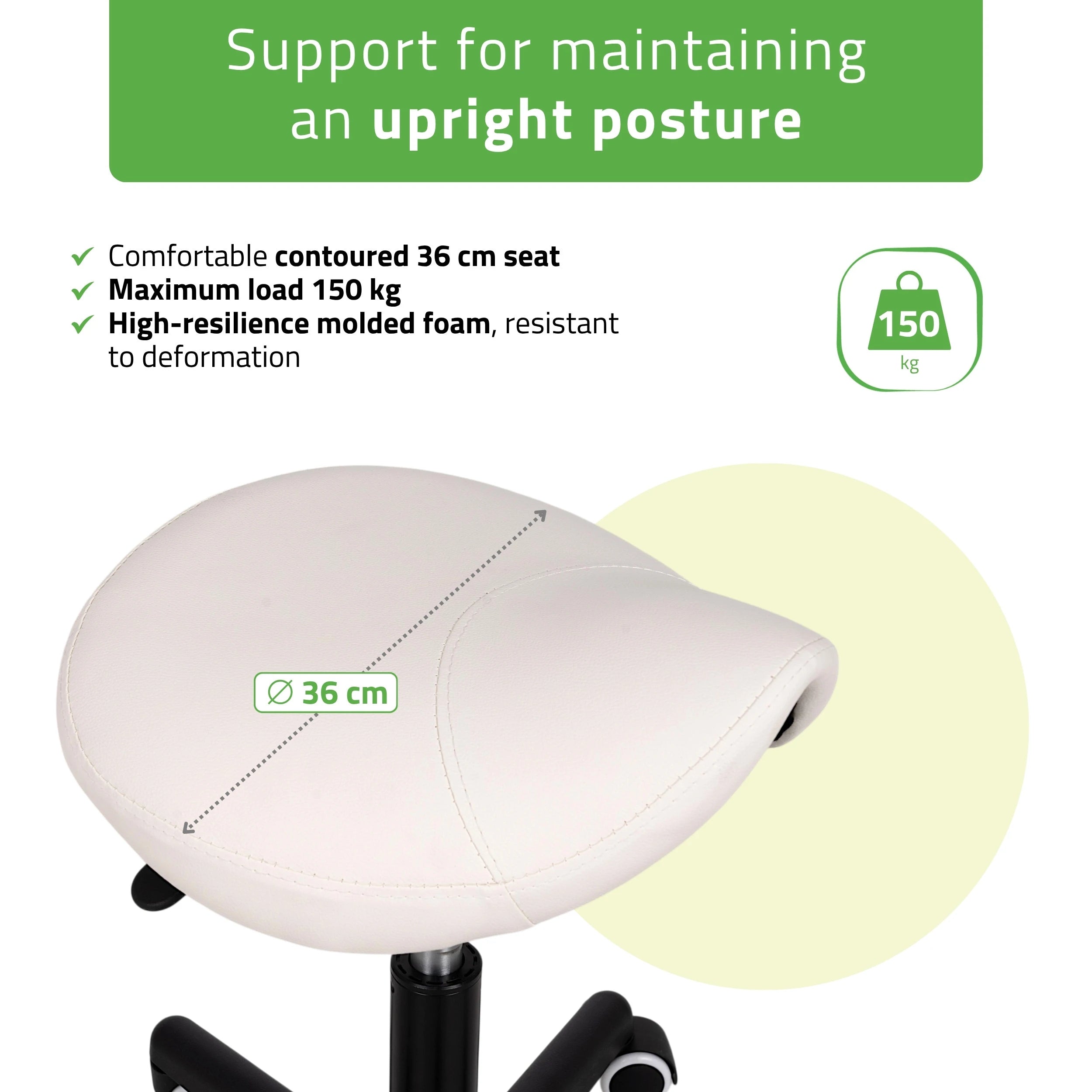 Saddle stool LUMO, Comfy Base k501 white