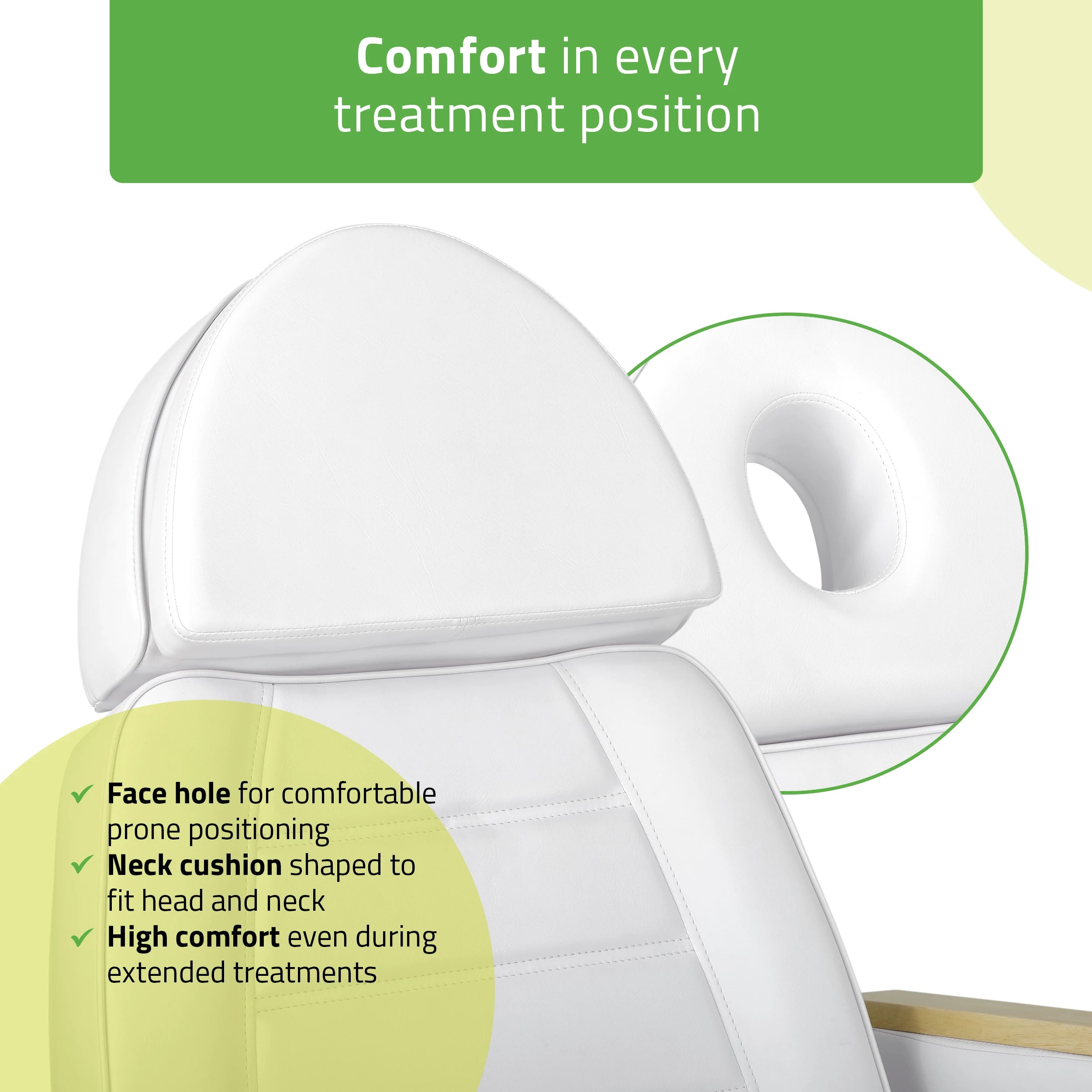 Leo PRO 4 Comfy Base k501 elektrisk behandlingsstol, vit