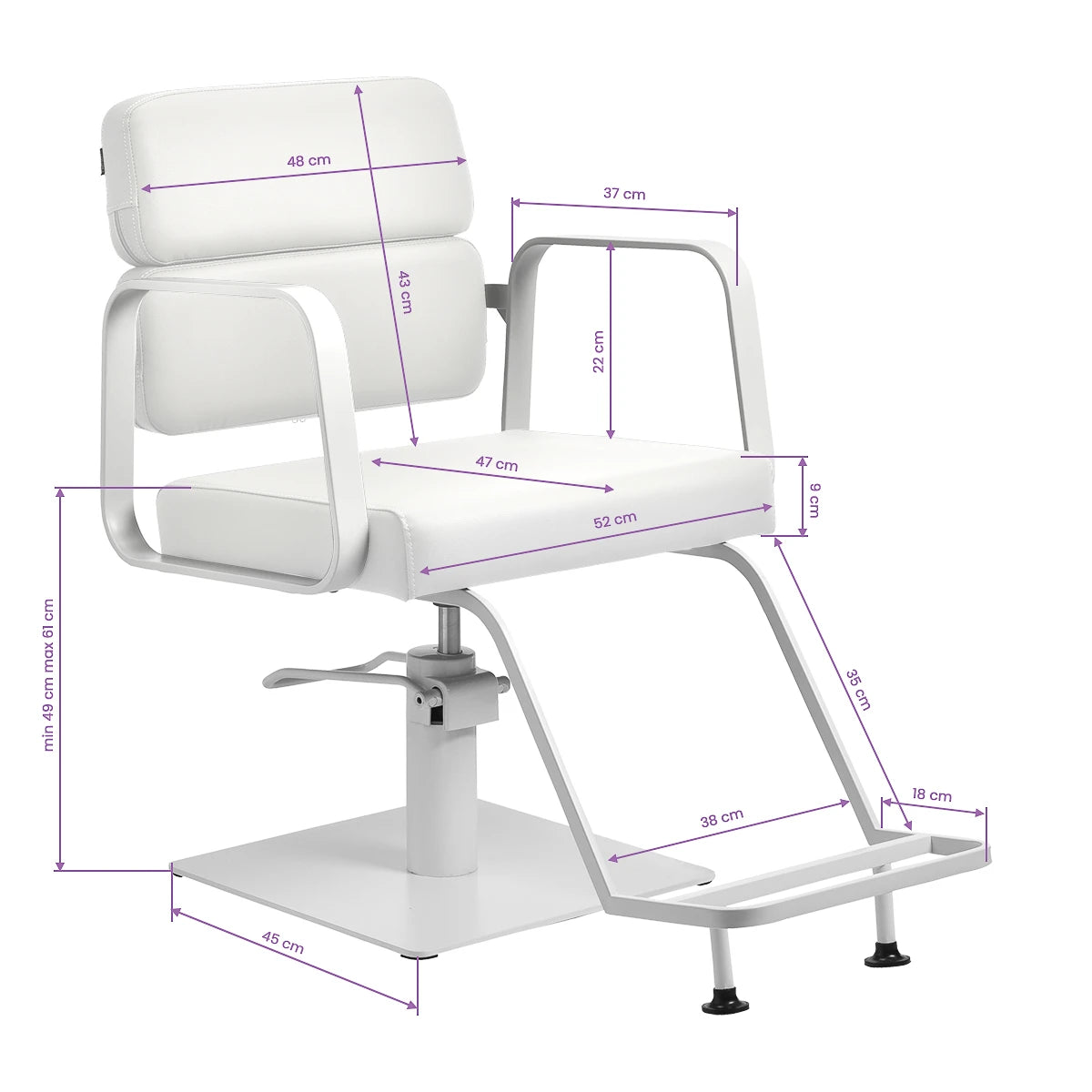 Gabbiano hairdressing chair Porto white white