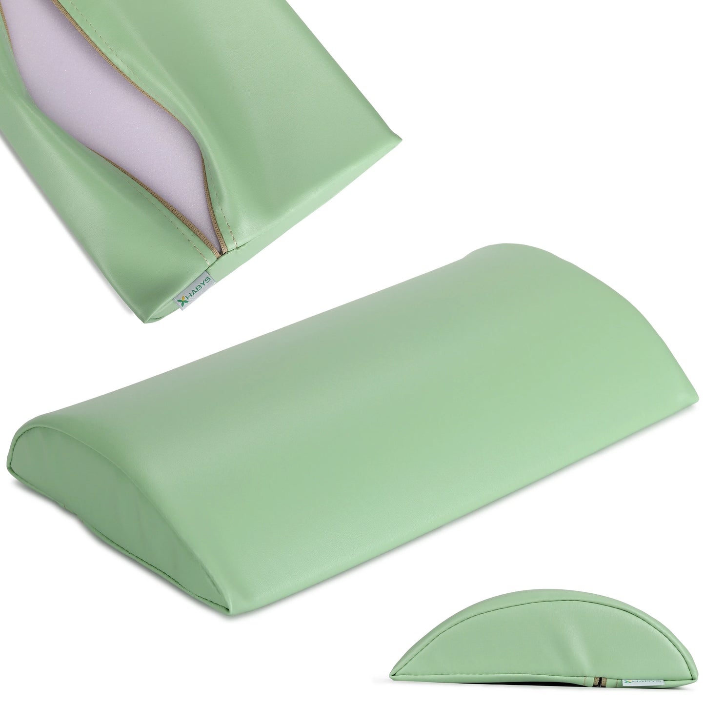 Semi Round Bolster Lumbar 40x25x7 Soft K022 Grön