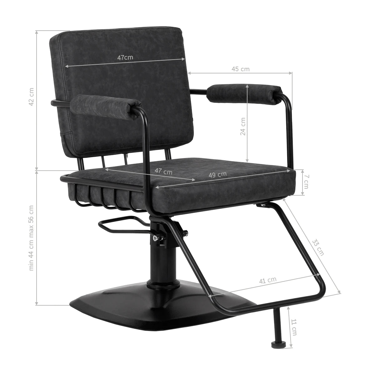 Frisörstol GABBIANO Katania Loft Old Leather svart