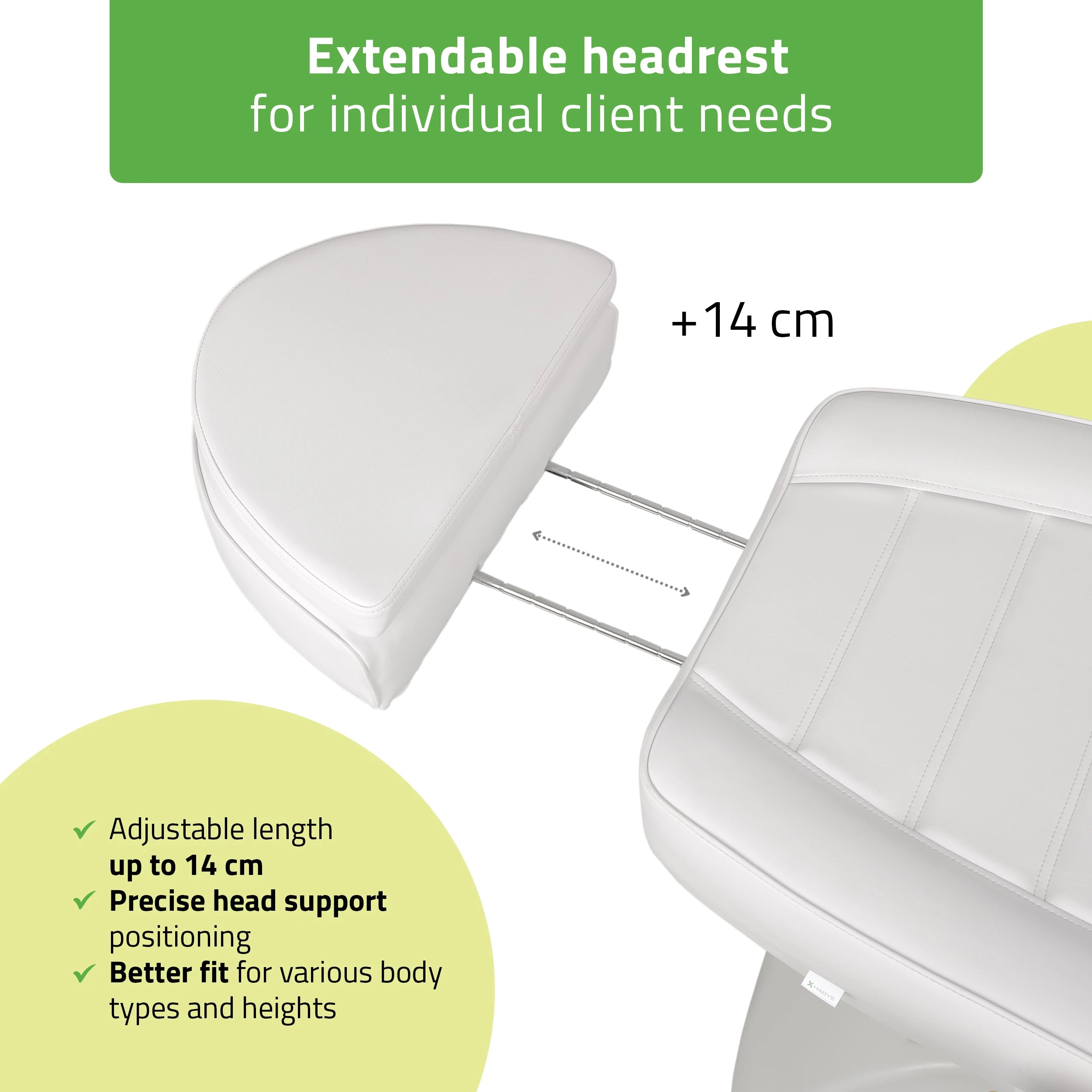 Leo PRO 4 Comfy Base k501 elektrisk behandlingsstol, vit