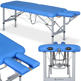 Chiro Ultralux 19 Alu bärbar massagebänk Vinyl Flex K023, Blå