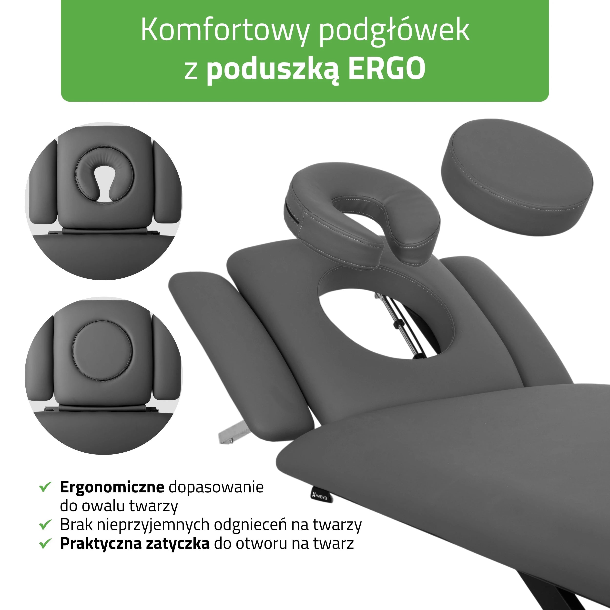 Evero Cross X4 ERGO therapy table, electric height adjustment with hand remote control, ERGO cushion, Touch Core k322 gray