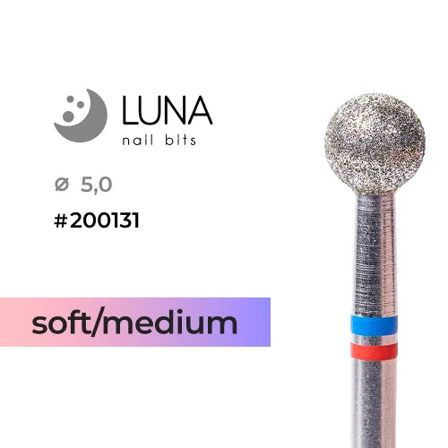 Luna Bits Diamantborr Boll 5,0 mm Medium/Soft, Röd-blå band