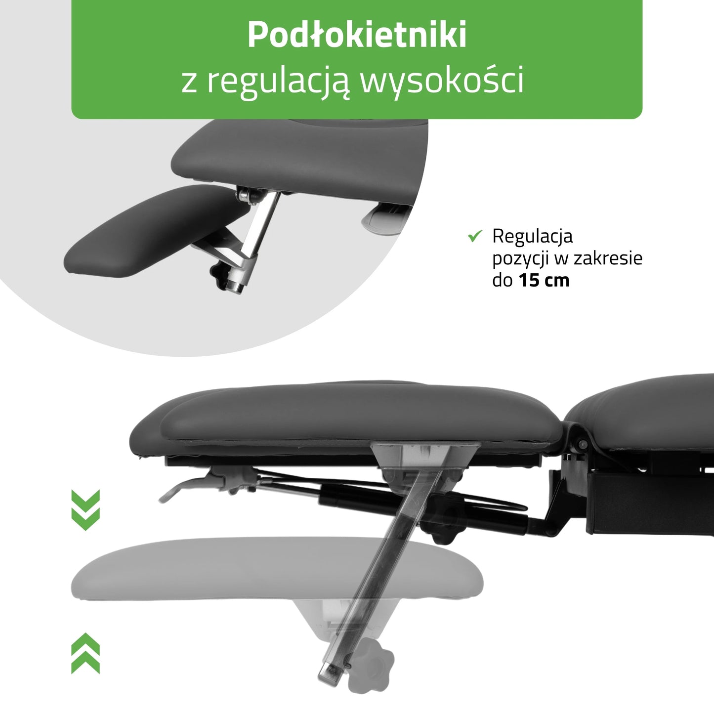 Evero Cross X4 ERGO therapy table, electric height adjustment with hand remote control, ERGO cushion, Touch Core k322 gray