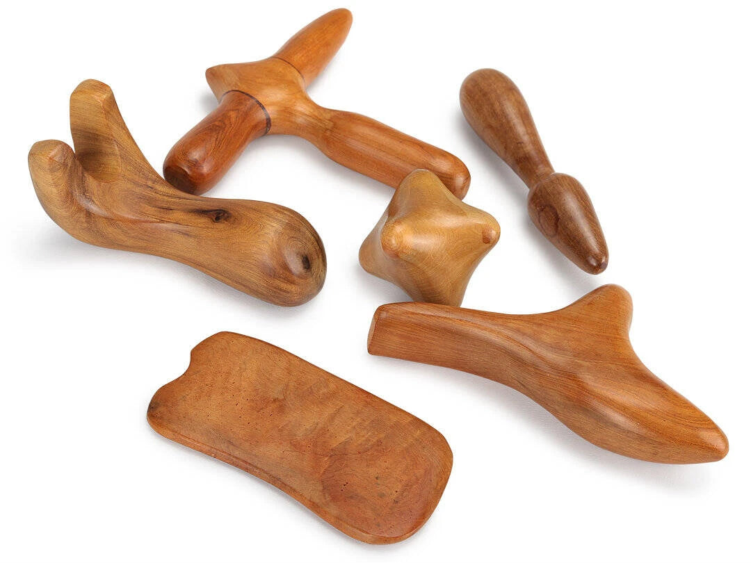 Set med trämassageverktyg, 6 delar