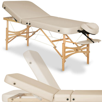 Gallo Plus Light Wood 76 Vinyl Flex K033 Beige bärbar massagebänk